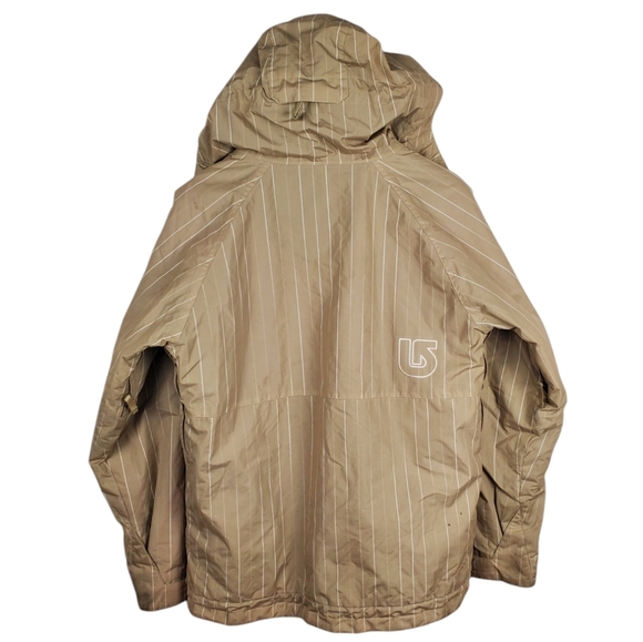 Men's Burton Dryride Snowboard Jacket. Tan w/ white pinstripes. SMALL - Picture 6 of 15
